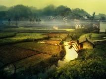 平淡风景调出唯美的油画效果