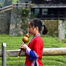 三江程阳八寨：我吹葫芦丝迎客来