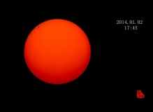 ————夕阳上的太阳黑子————