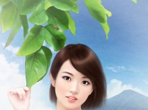 把美女生活照转为小说封面效果