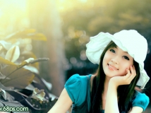 打造柔美的韩系青黄色的美女图片