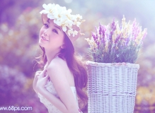给特色美女婚片加上甜美的蓝紫色