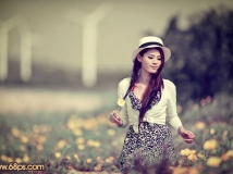 调出外景美女图片漂亮的暖褐色