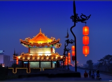 西安古城墙夜景