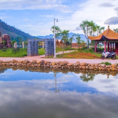 骑车晨游，欣赏那美景如画