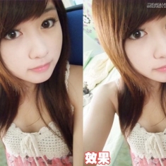 简单的给美女脸部瘦脸处理