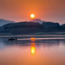 青山依旧在，几度夕阳红。——2014年最后的落日
