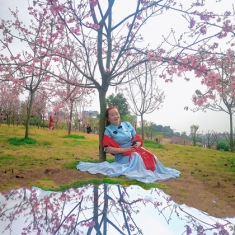 湖边樱桃花